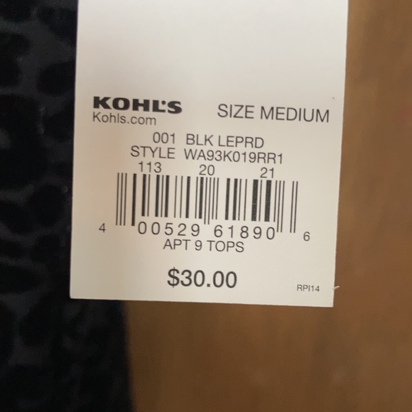Apt 9 sleeveless black leopard print top with stretch size M - Picture 7 of 15